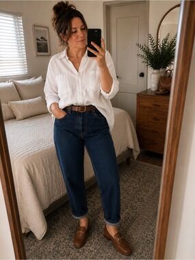 Vintage Liz Claiborne LizWear High Rise Mom Jeans Petite 14 Dark Wash 90s Y2K